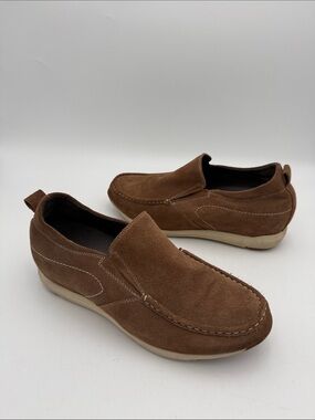 Galto Brown Suede Slip-On Loafers mens 9 casual office comfort retro Y2K